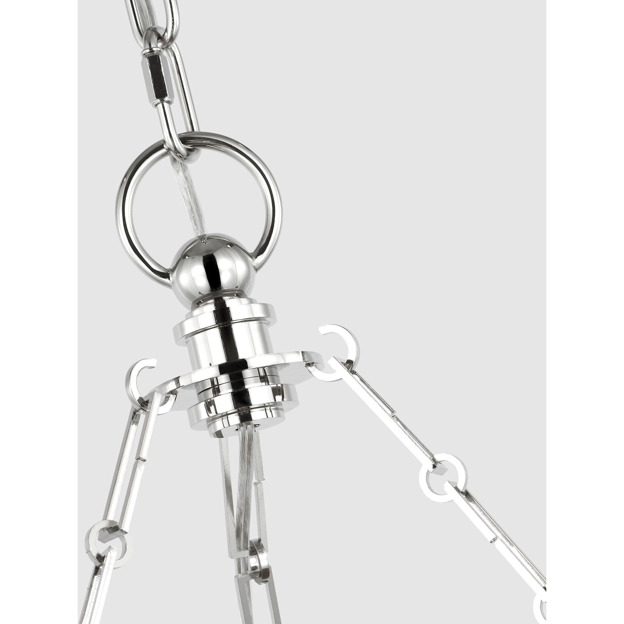 Chapman & Myers Clovis LED 28 inch Polished Nickel and Natural Wicker Chandelier Ceiling Light, Medium