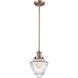 Franklin Restoration Bullet LED 7 inch Antique Copper Mini Pendant Ceiling Light in Seedy