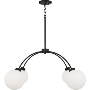 Amos 4 Light 37 inch Black Iron Chandelier Ceiling Light