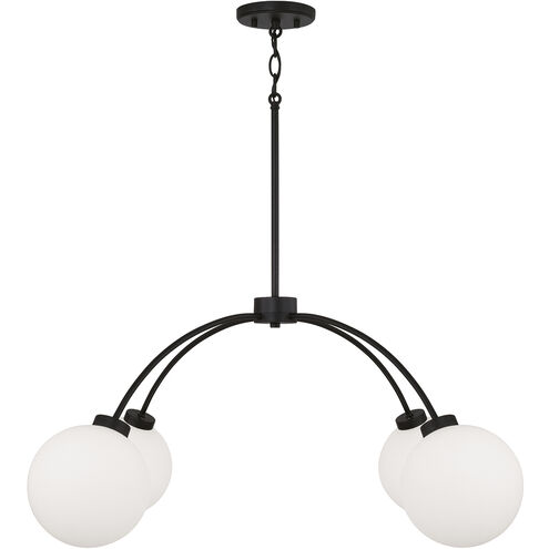 Amos 4 Light 37 inch Black Iron Chandelier Ceiling Light