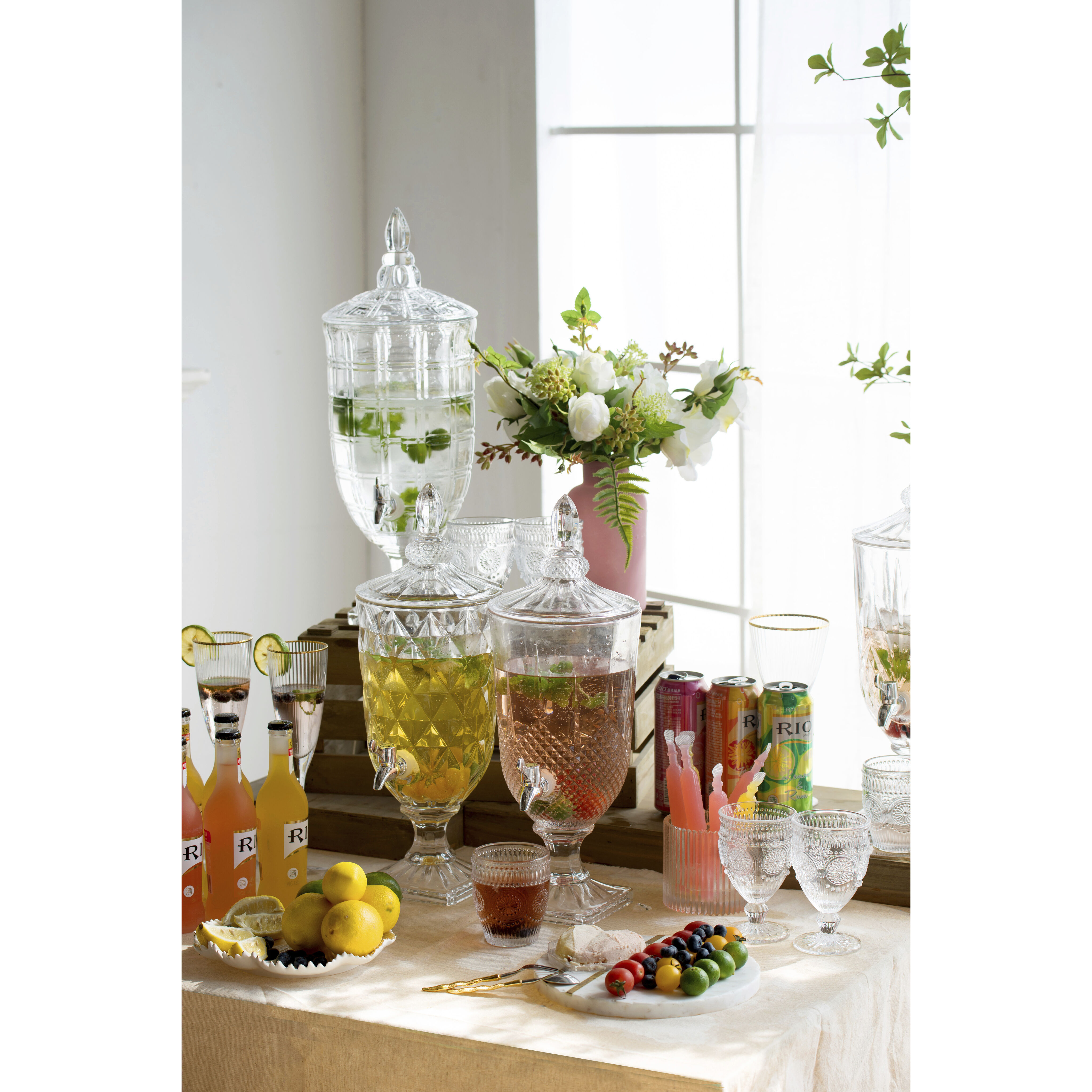 Anita Clear and Polished Silver Drink Dispenser