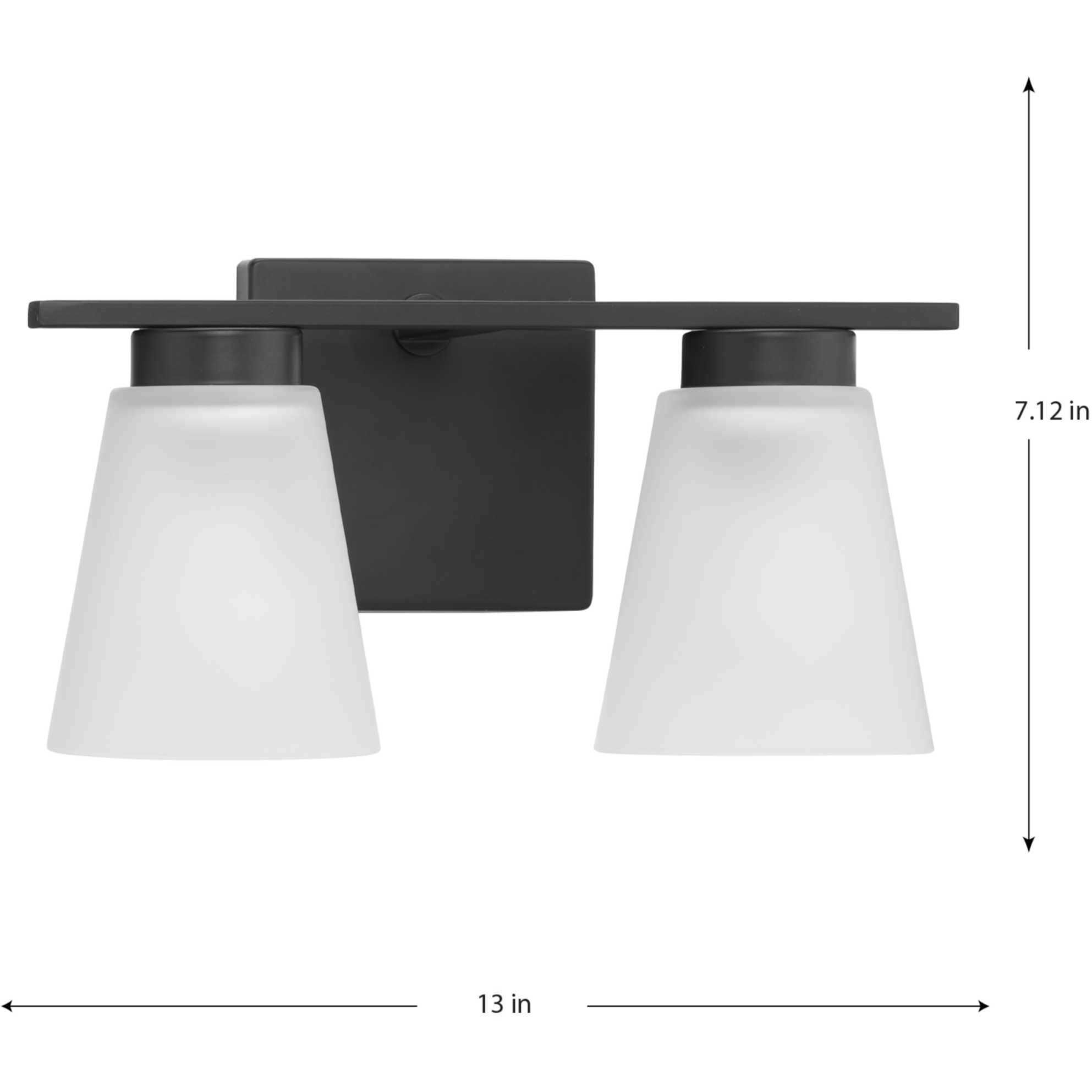 Tanner 2 Light 13 inch Matte Black Vanity Light Wall Light