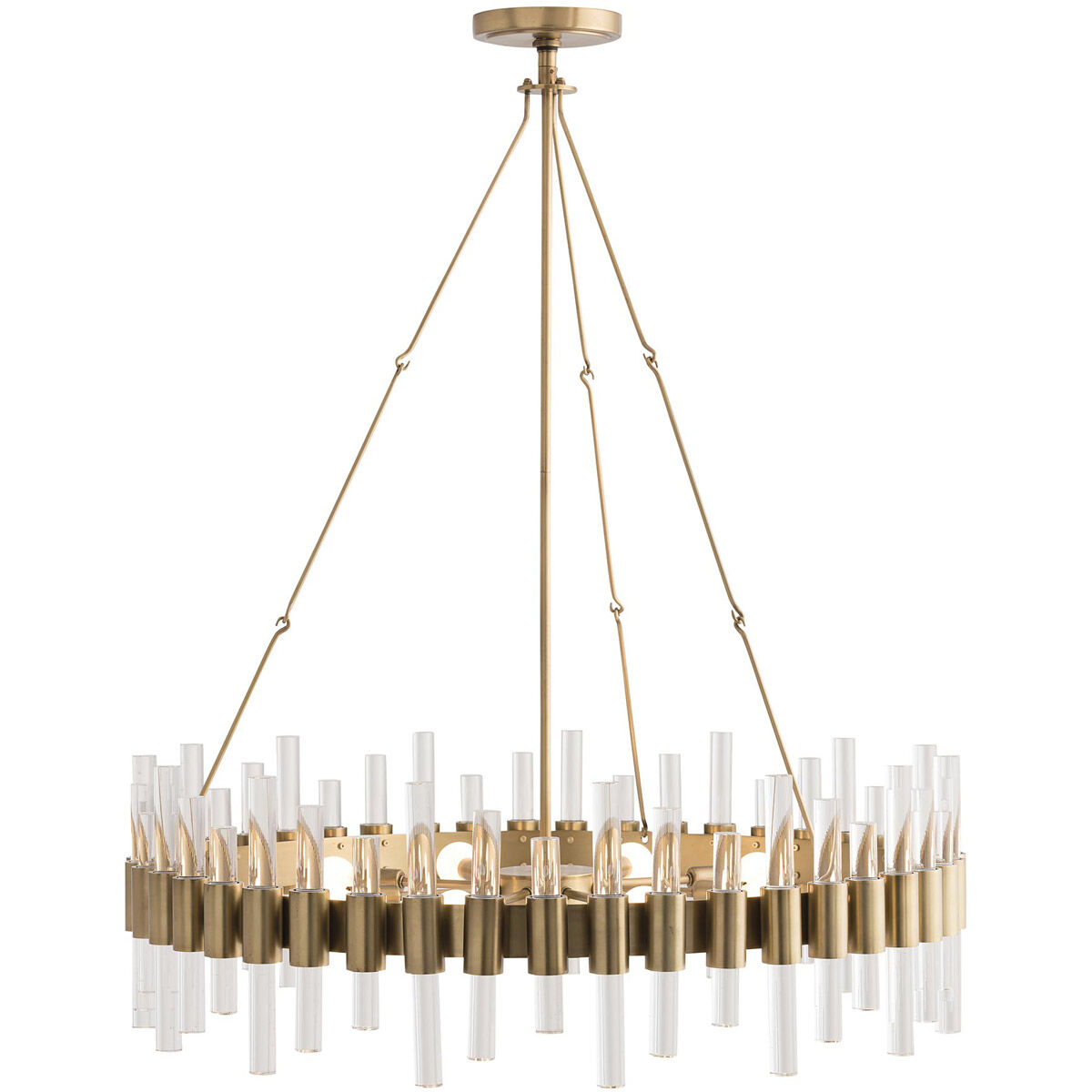 Haskell 8 Light 34 inch Antique Brass Chandelier Ceiling Light