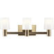 Adani 3 Light 24 inch Champagne Bronze Bath Bracket Wall Light, 3 Arm