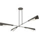 Vertex 4 Light 92 inch Natural Iron and Natural Iron Pendant/Semi-Flush Ceiling Light, Large