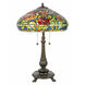 Red Peony 27 inch 75.00 watt Multi Tiffany Table Lamp Portable Light