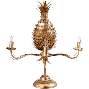 Pineapple 25.5 inch 75 watt Gold Table Lamp Portable Light