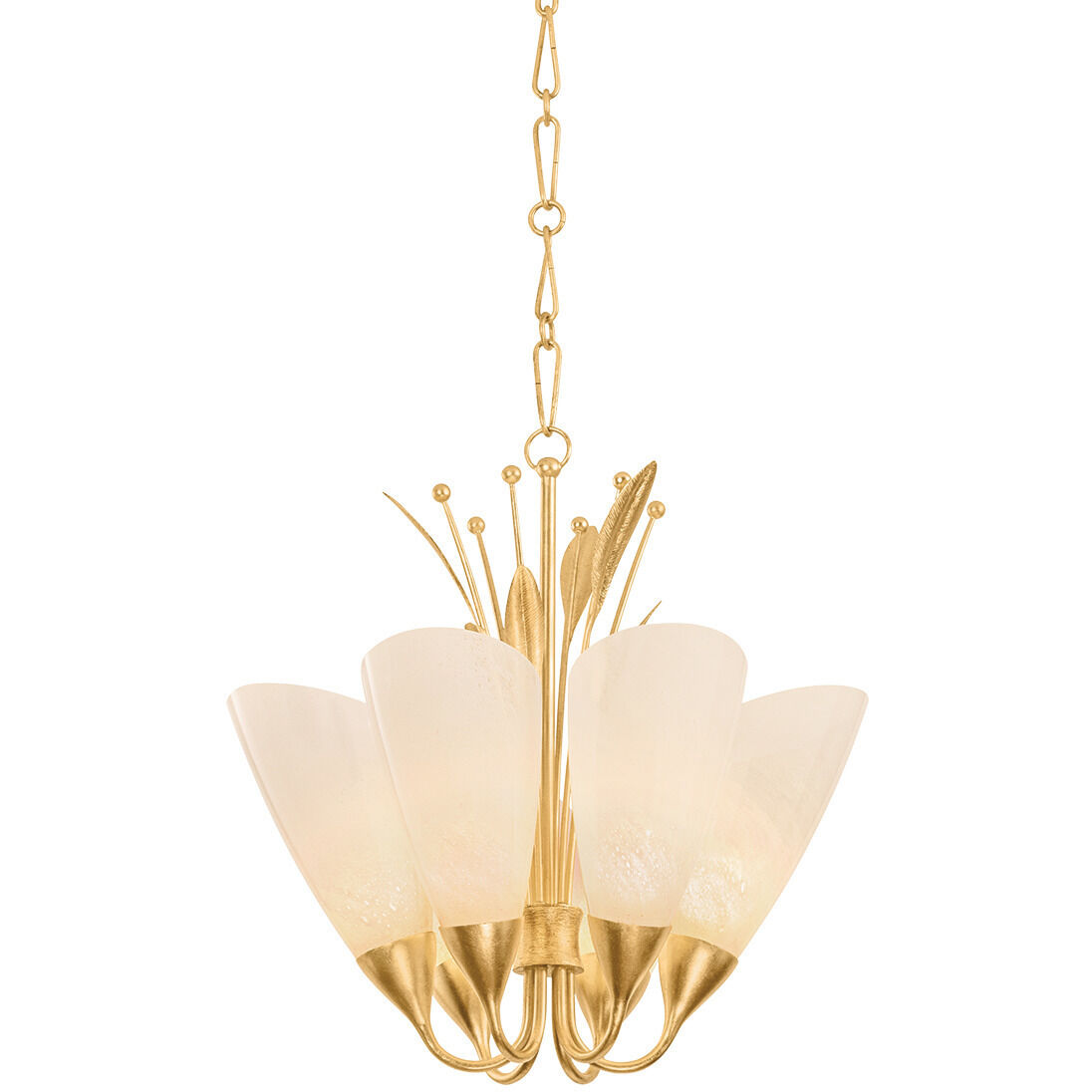 Forest Glen 6 Light 26 inch Vintage Gold Leaf Chandelier Ceiling Light