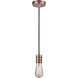 Gatsby Bare Bulb 1 Light 2 inch Antique Copper Mini Pendant Ceiling Light in Black, Gatsby