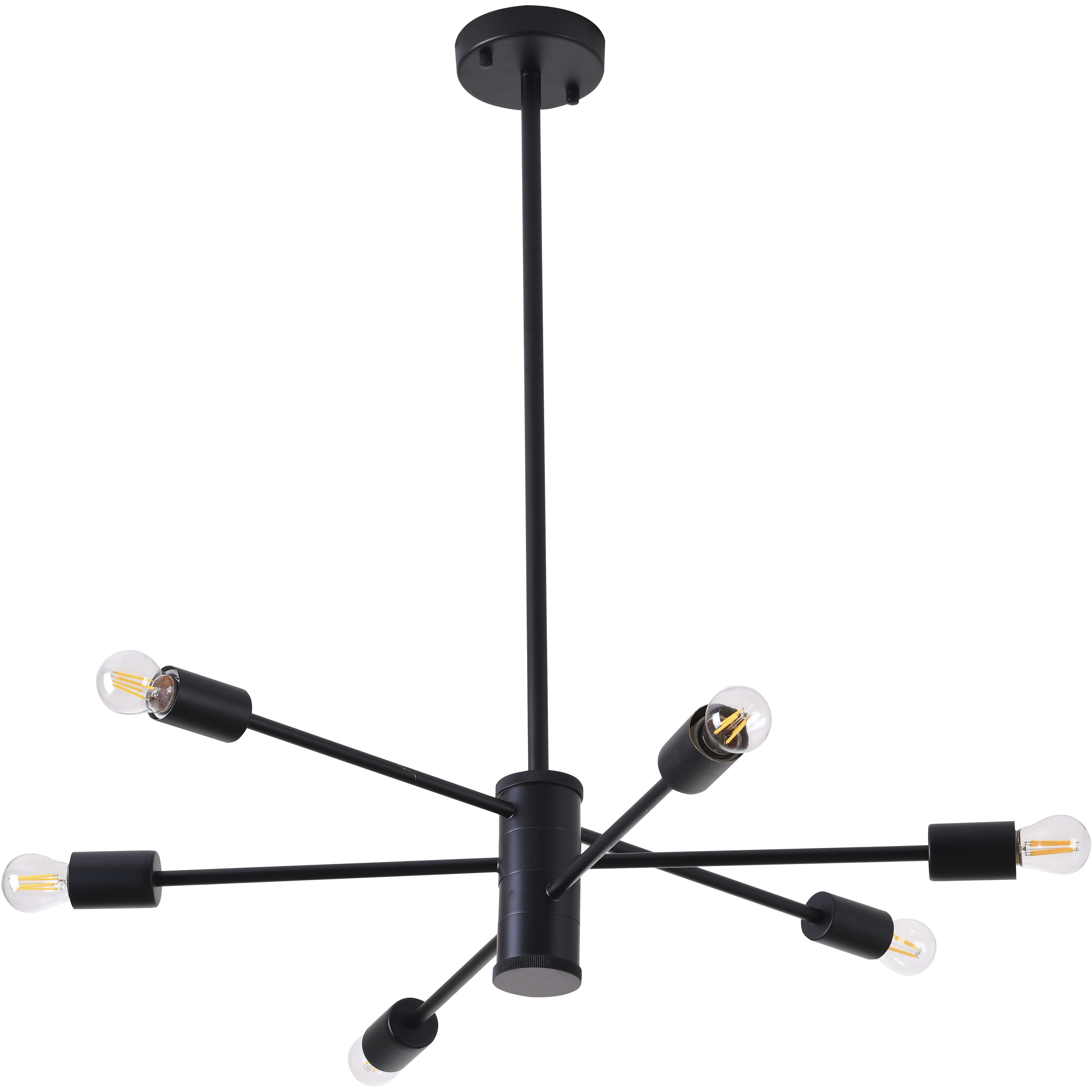 Canada 6 Light 27 inch Matte Black Chandelier Ceiling Light
