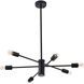 Canada 6 Light 27 inch Matte Black Chandelier Ceiling Light