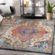 Elaziz 108.27 X 78.74 inch Fuchsia/Mustard/Dark Blue/Sky Blue/Gray/Orange Machine Woven Rug in 7 x 9, Rectangle