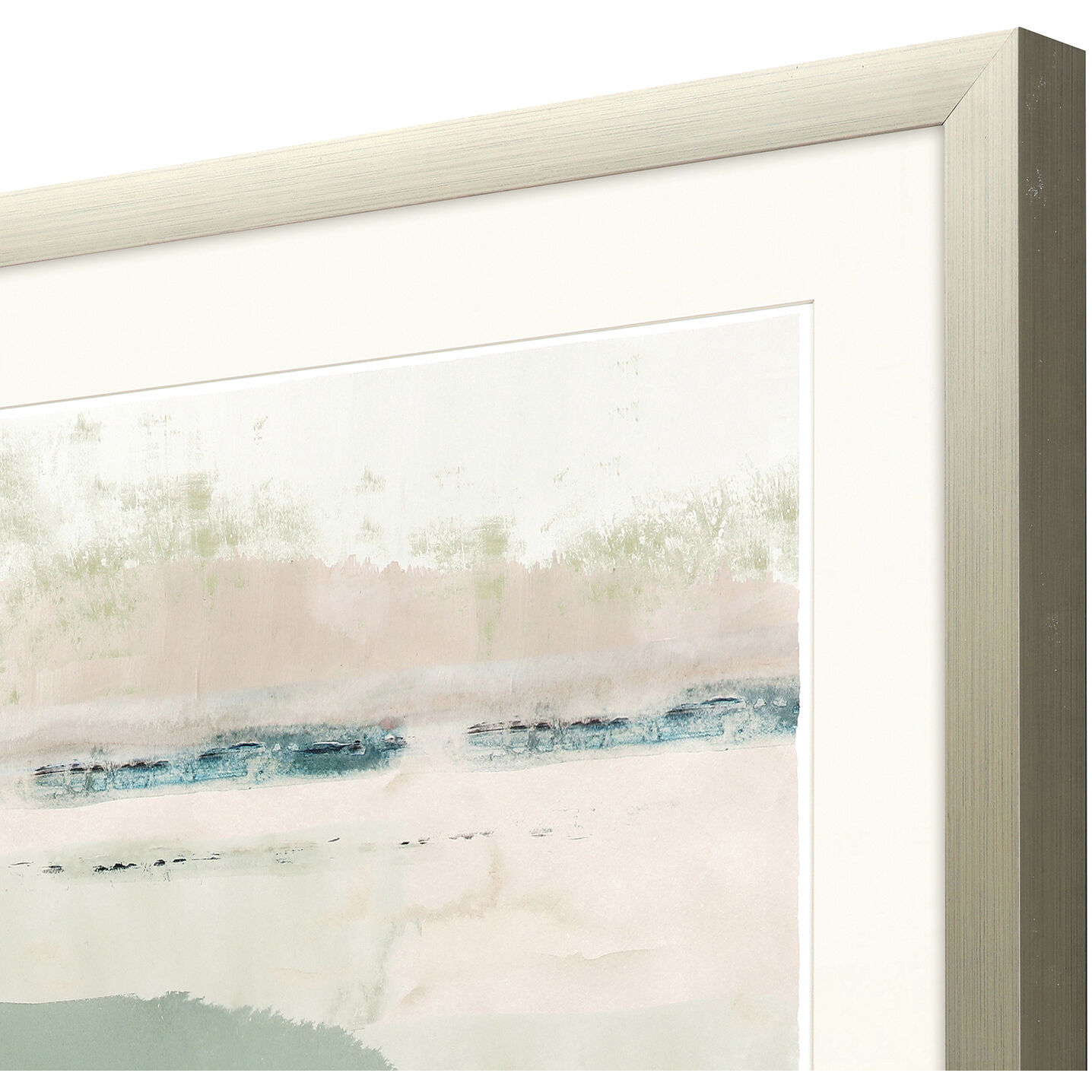 Miles Away Green and Beige and Neutral and Pink Framed Art