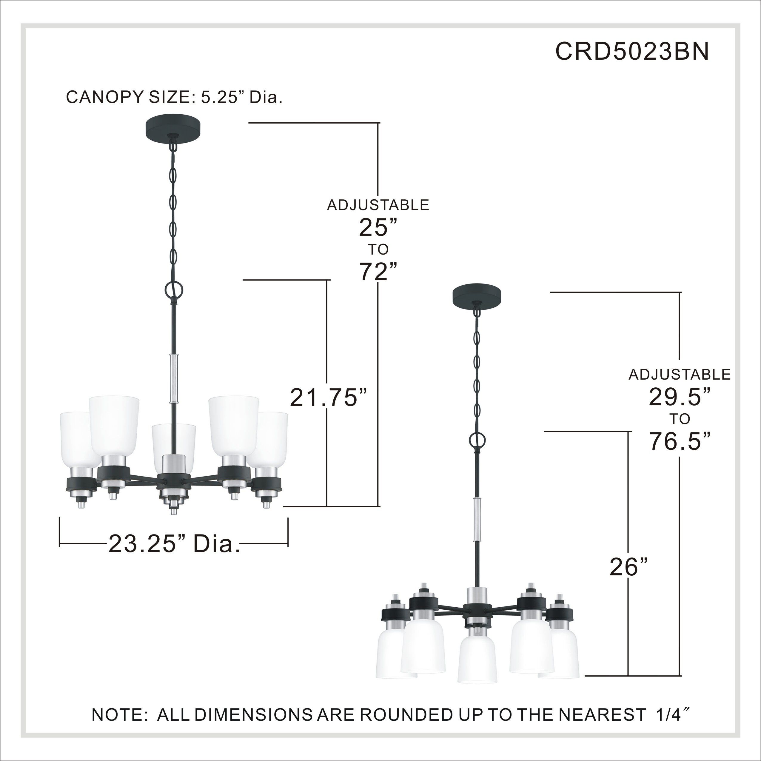 Conrad 5 Light 23.25 inch Brushed Nickel Chandelier Ceiling Light
