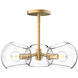 Alora Mood Willow 3 Light 16 inch Brushed Gold Pendant Ceiling Light in Clear