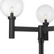 Laurent 3 Light 107.5 inch Black Outdoor Post Mounted Fixture in Clear Seedy Glass