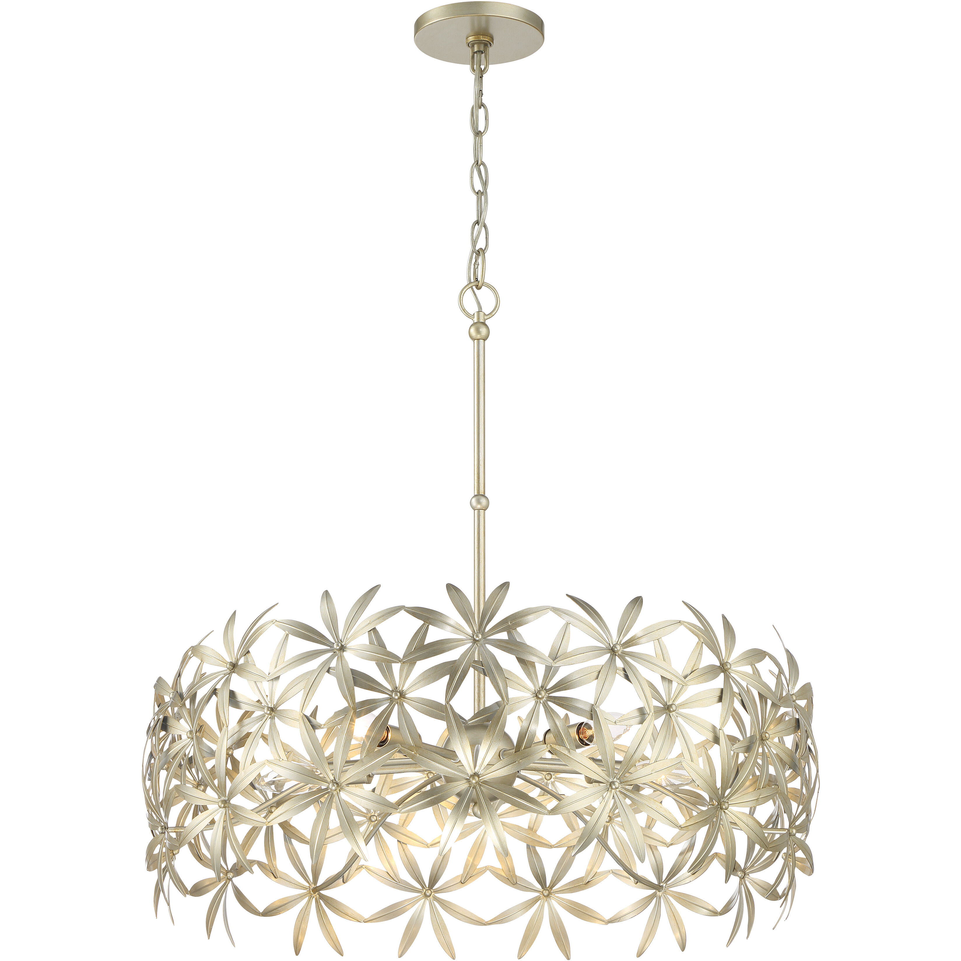 Flower Child 5 Light 26 inch Ambry Gold Pendant Ceiling Light