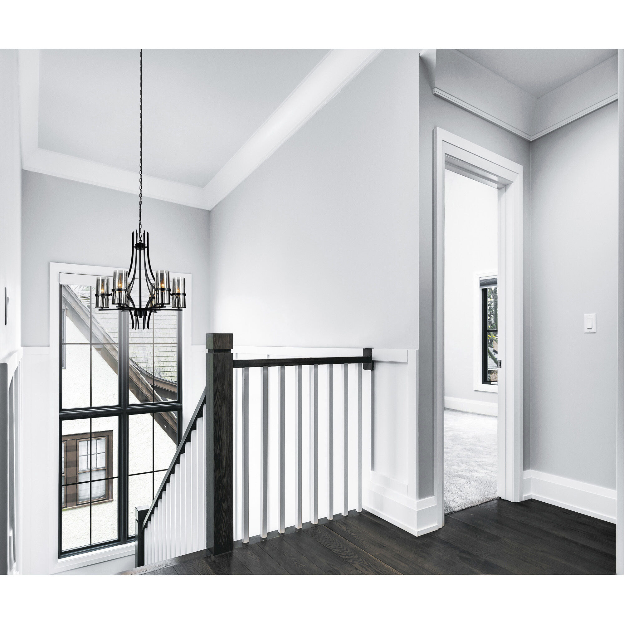 Vanna 6 Light 27 inch Black Up Chandelier Ceiling Light