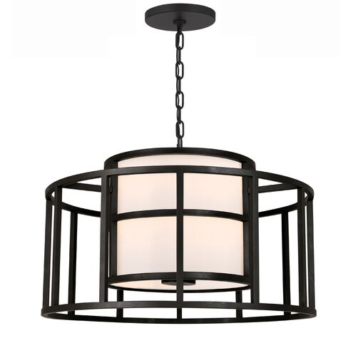 Hulton 5 Light 25 inch Matte Black Chandelier Ceiling Light, Brian Patrick Flynn