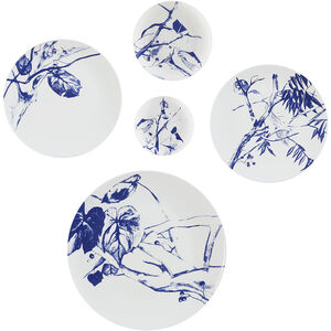 Narine White and Blue Wall Decor, Set of 5