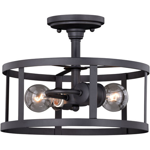 Akron 2 Light 12 inch Oil Rubbed Bronze Semi-Flush Mount Ceiling Light