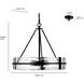 Rezi 3 Light 20 inch Matte Black Indoor Pendant Ceiling Light