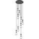Owego 9 Light 19.25 inch Matte Black Multi Pendant Ceiling Light in Clear Glass