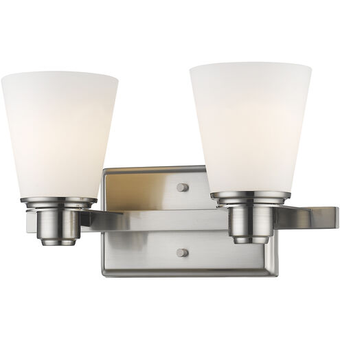 Kayla 2 Light 13.75 inch Brushed Nickel Vanity Wall Light