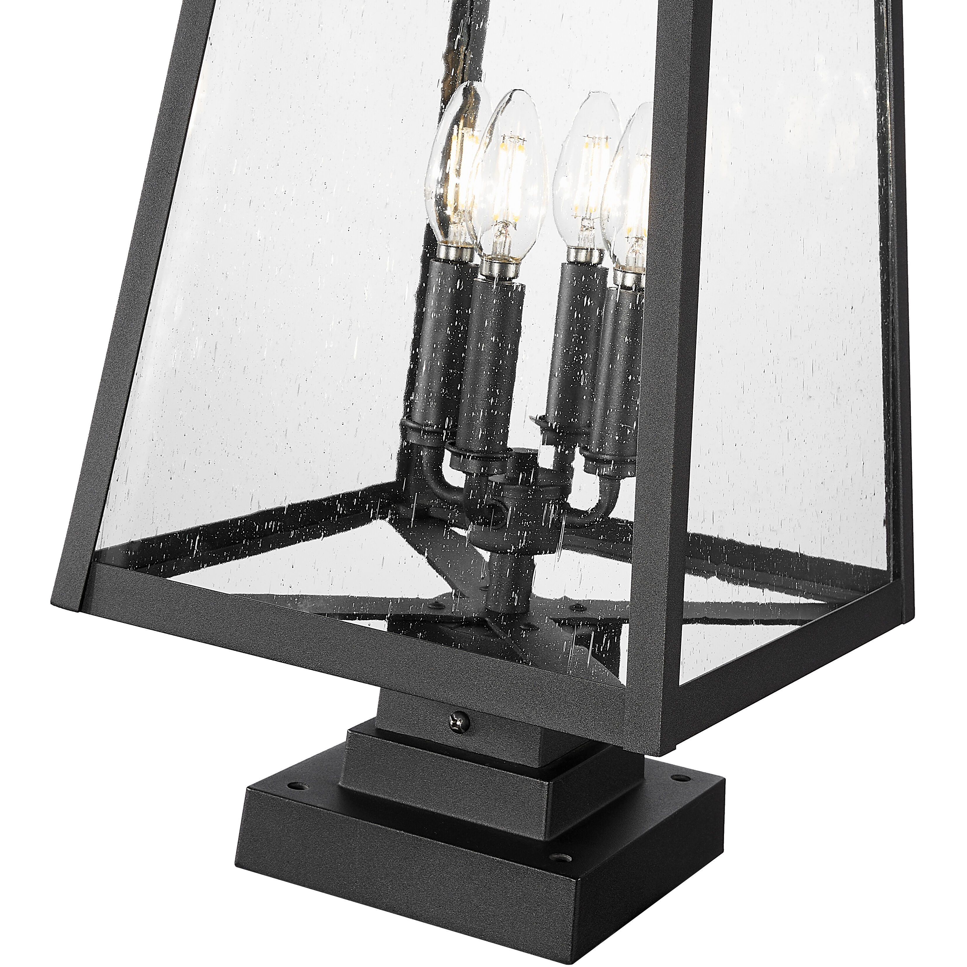 Rainer 4 Light 25.25 inch Black Outdoor Pier Mounted Fixture in G9