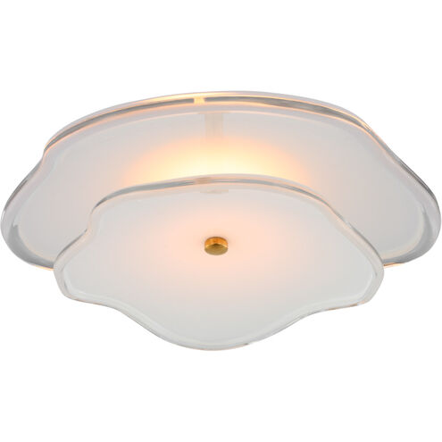 kate spade new york Leighton LED 14 inch Soft Brass Layered Flush Mount Ceiling Light in Cream Tinted Glass