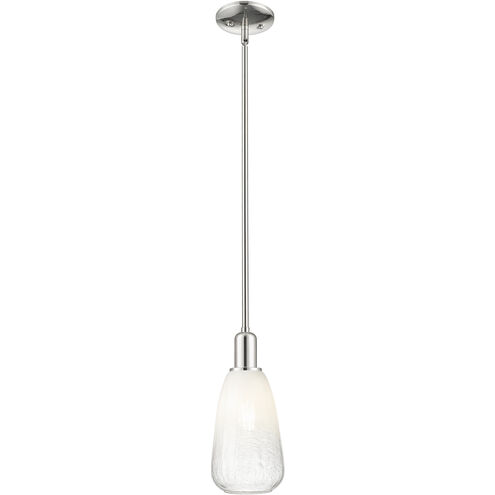 Downtown Urban Brookhaven Almond 1 Light 6 inch Polished Nickel Mini Pendant Ceiling Light in Opal Glass
