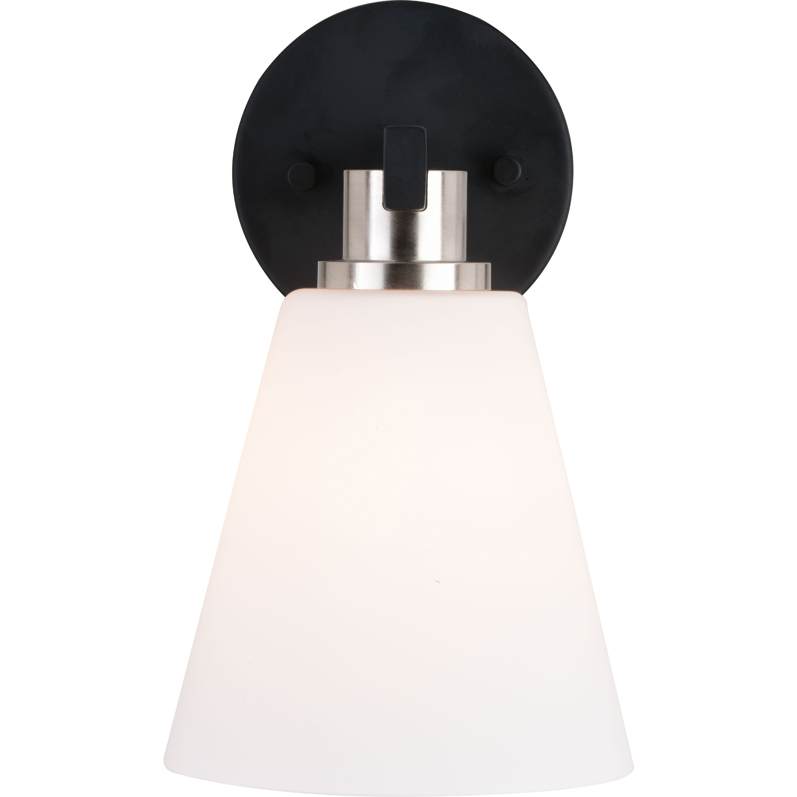 Vermont LED 7.5 inch Matte Black and Satin Nickel Bathroom Light Wall Light in 1