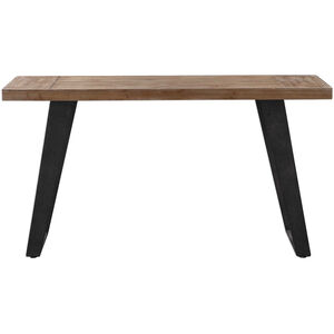 Freddy 55 inch Weathered Oak and Textured Aged Black Console Table