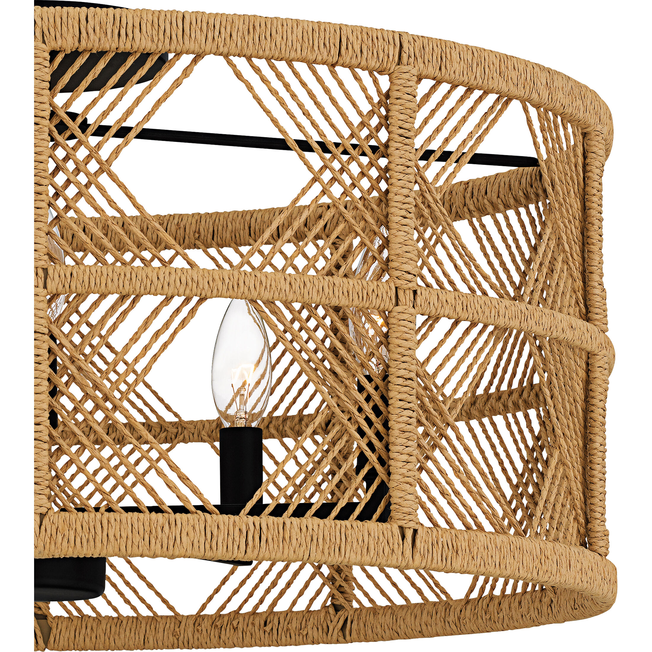 Axford 5 Light 22 inch Matte Black Semi-Flush Mount Ceiling Light, Extra Large