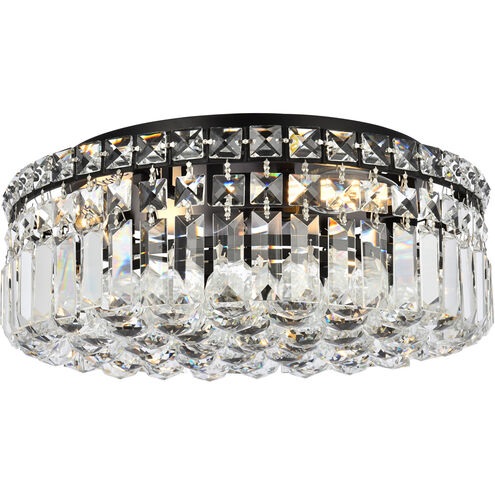 Maxime 5 Light 16 inch Black and Clear Flush Mount Ceiling Light