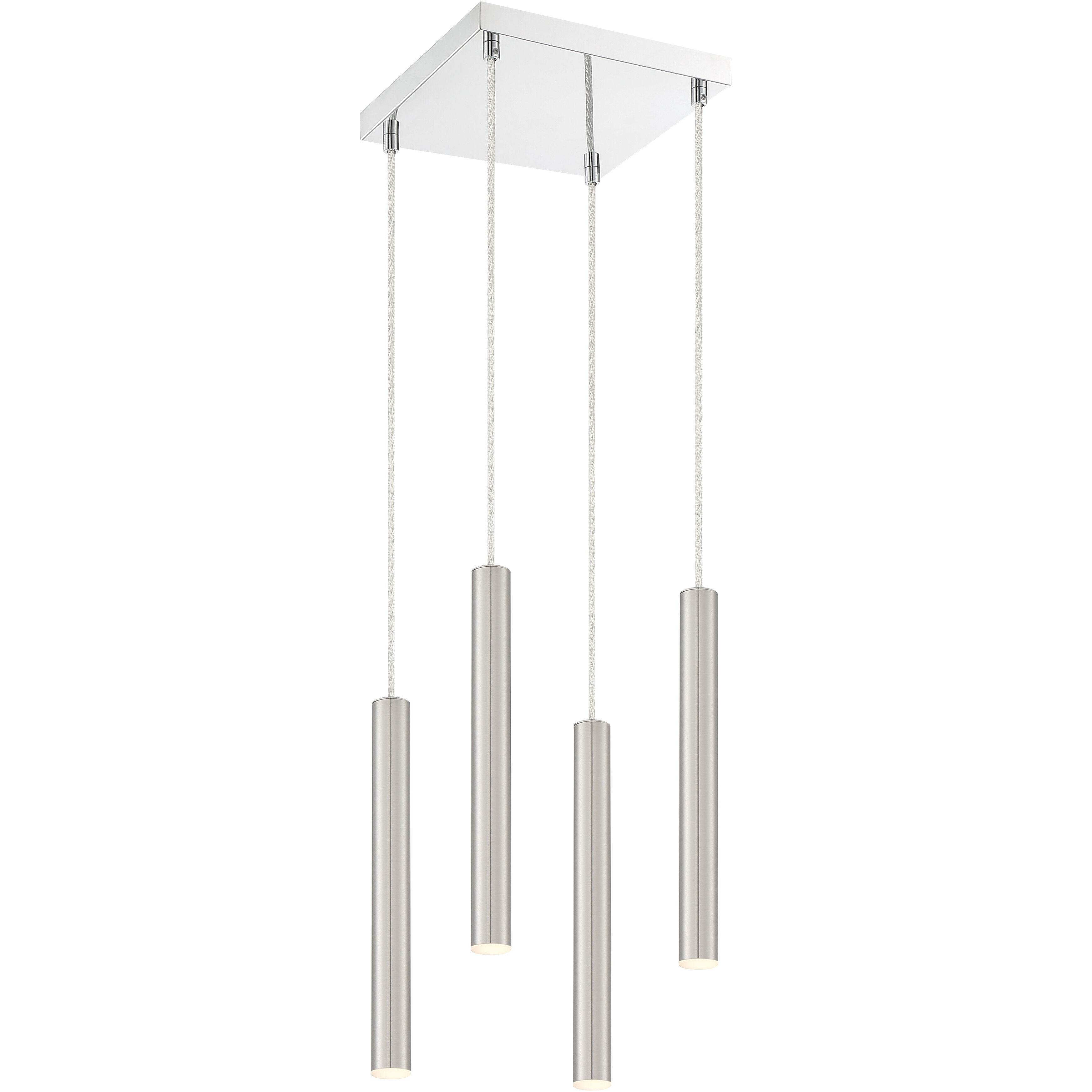 Forest LED 9.5 inch Chrome Chandelier Ceiling Light in Brushed Nickel Steel, 4, 11