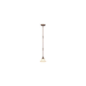 Sovereign 1 Light 8 inch Crackled Greek Bronze with Aged Gold Accents Mini Pendant Ceiling Light
