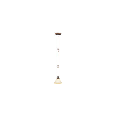 Sovereign 1 Light 8 inch Crackled Greek Bronze with Aged Gold Accents Mini Pendant Ceiling Light