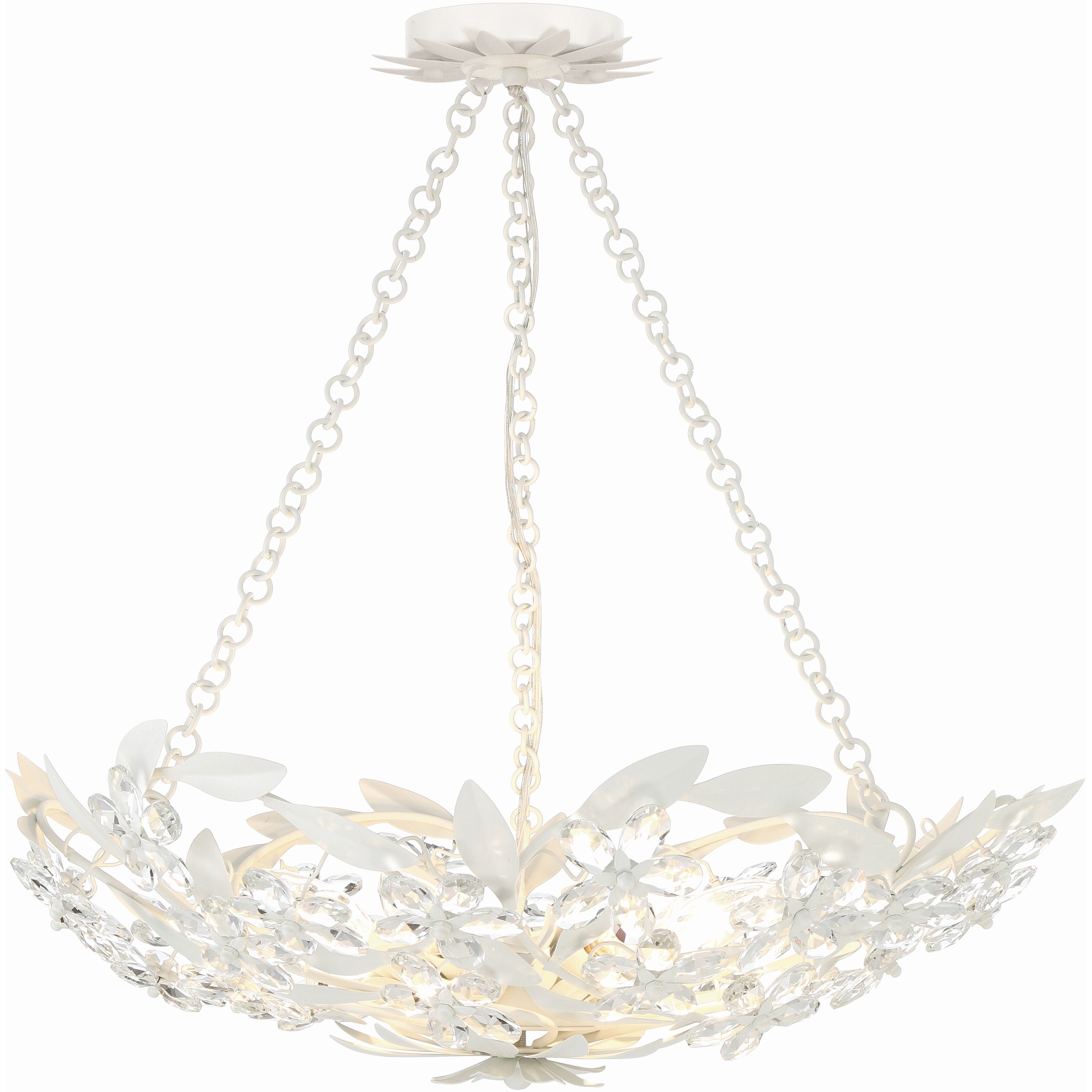 Marselle 6 Light 24 inch Matte White Chandelier Ceiling Light