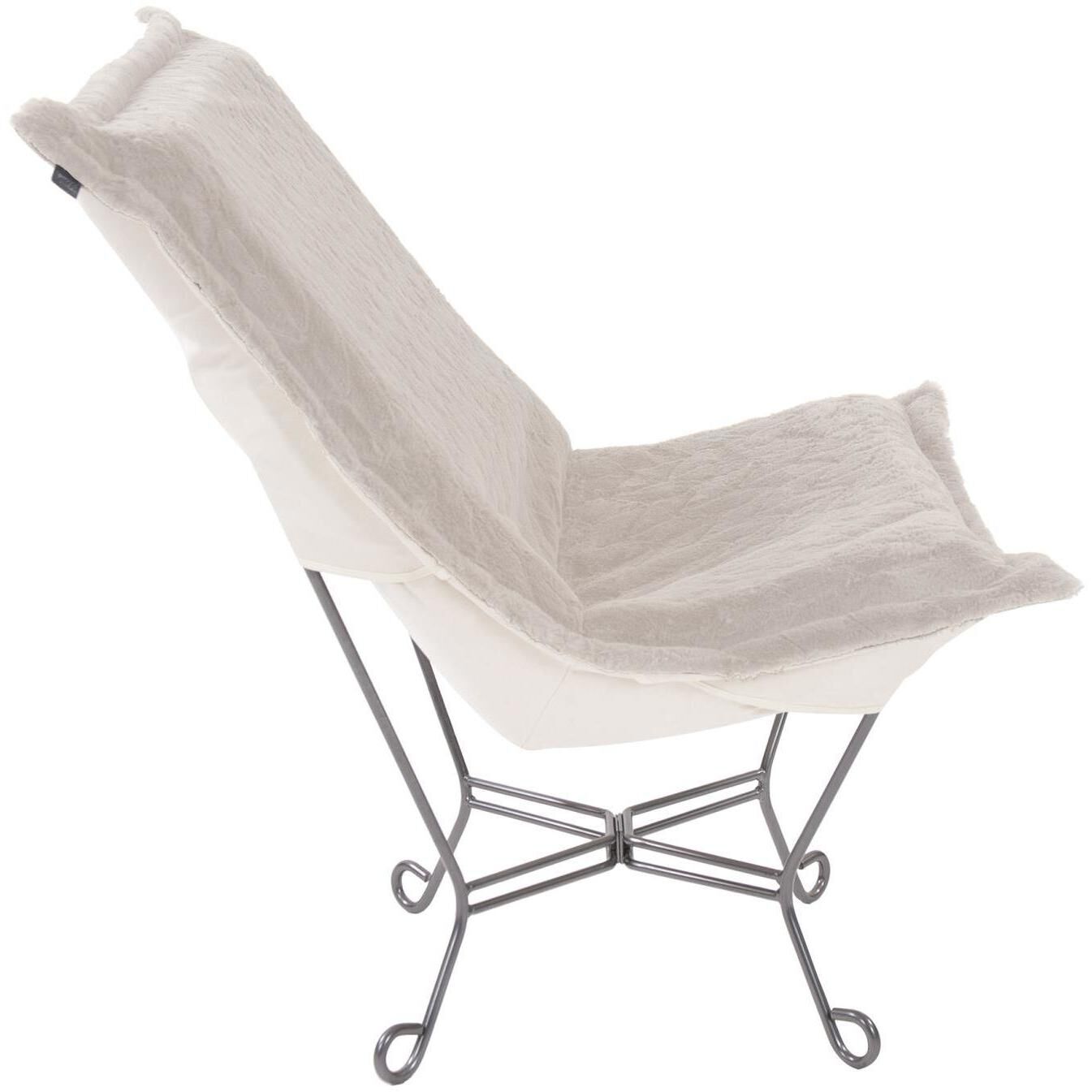 Puff Angora Natural Scroll Chair with Cover