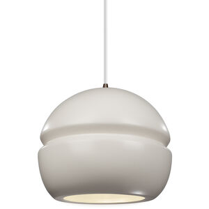 Radiance Collection LED 8 inch Dark Bronze and Matte White and White Pendant Ceiling Light