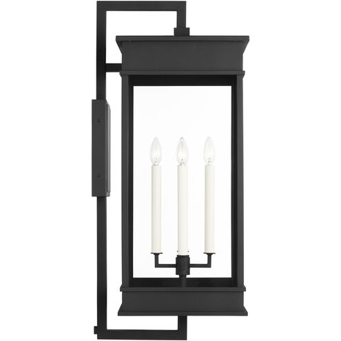 C&M by Chapman & Myers Cupertino 4 Light 35.13 inch Textured Black Outdoor Wall Lantern