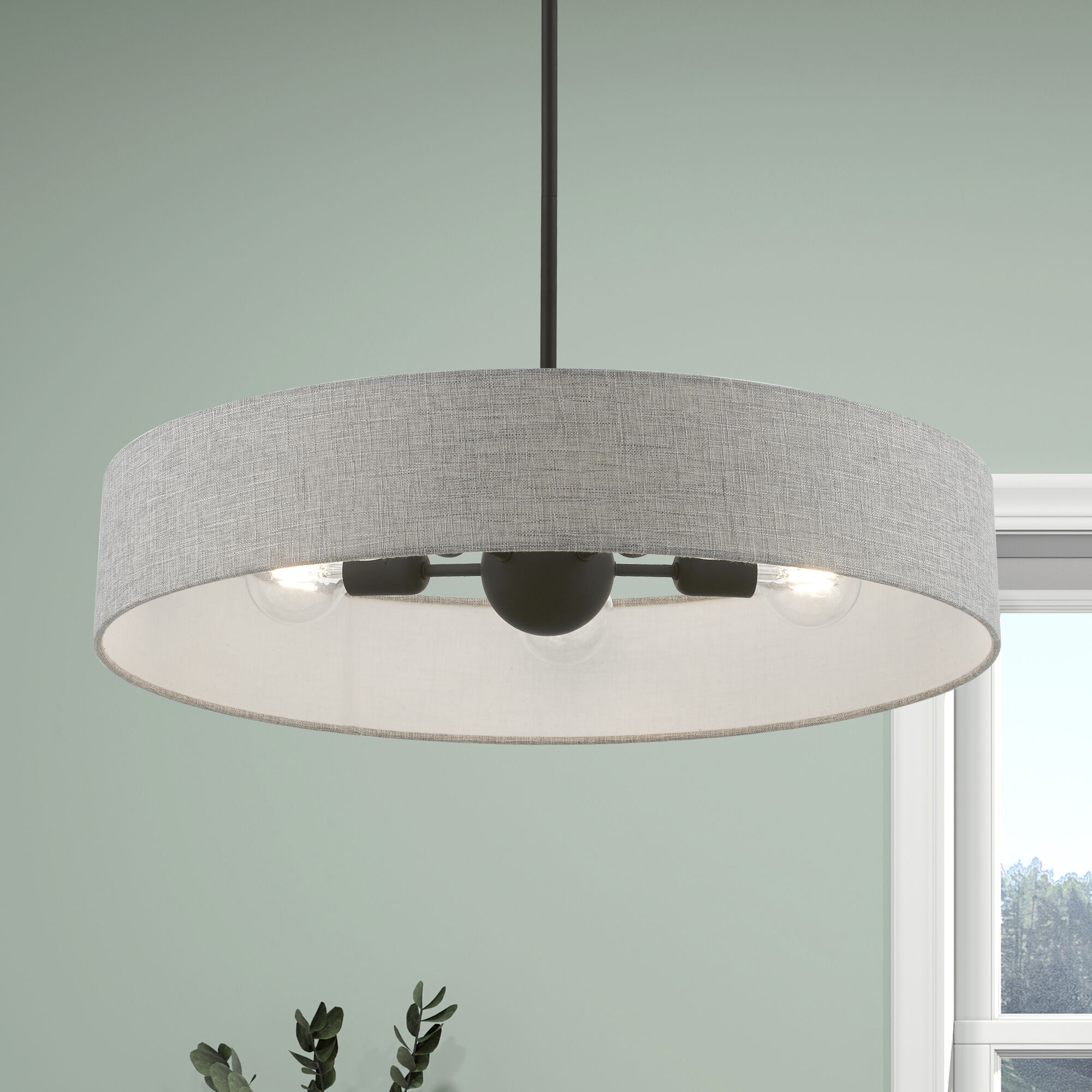 Elmhurst 5 Light 26 inch Black Pendant Ceiling Light, Large