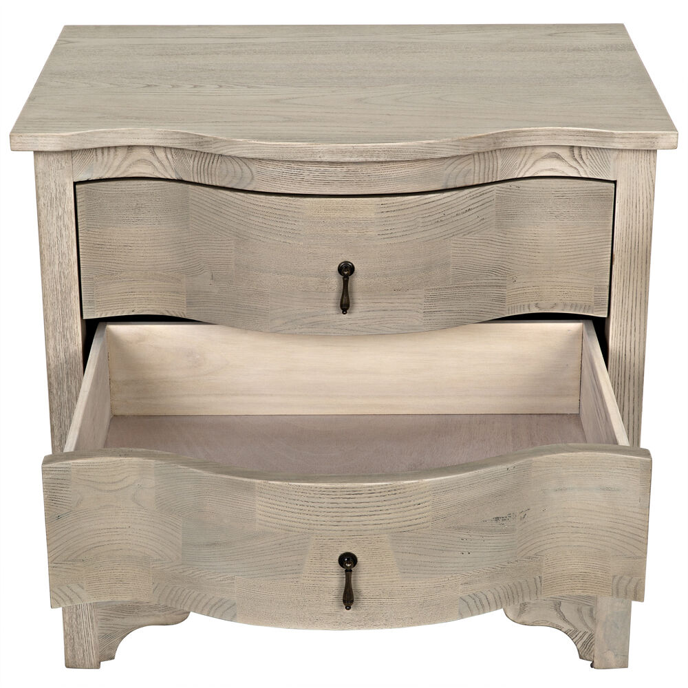 Curved Front 30 X 28.5 inch Vintage Grey Side Table