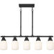 Somers 5 Light 42.88 inch Textured Black Linear Pendant Ceiling Light in Matte White Glass