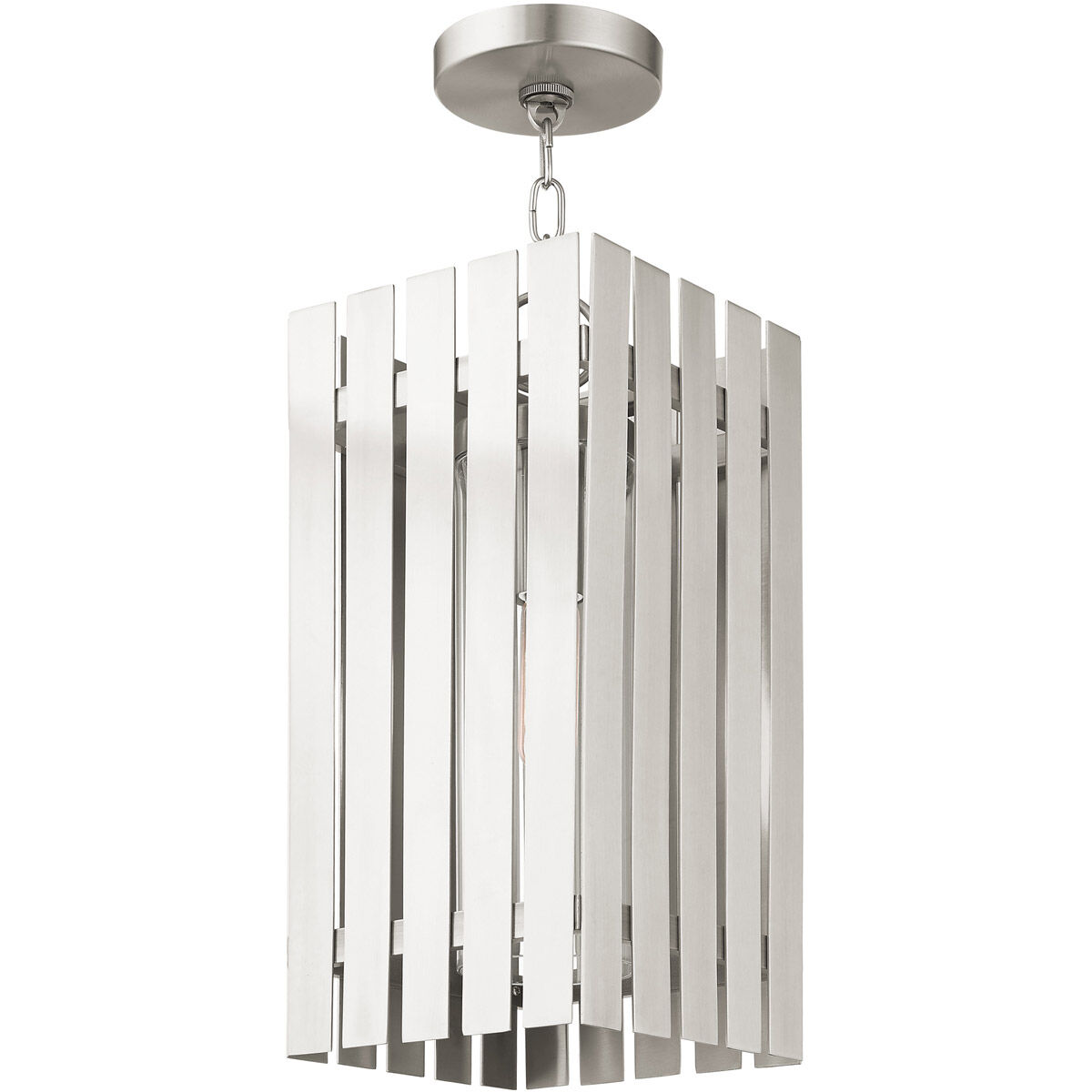 Greenwich 1 Light 8 inch Brushed Nickel Outdoor Pendant Lantern