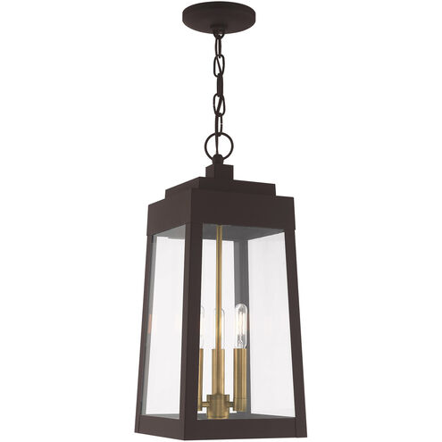 Oslo 3 Light 8 inch Bronze Outdoor Pendant Lantern