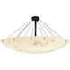 Lumenaria 72 inch Matte Black Semi-Flush Bowl with Finial Ceiling Light in Concentric Squares, Incandescent
