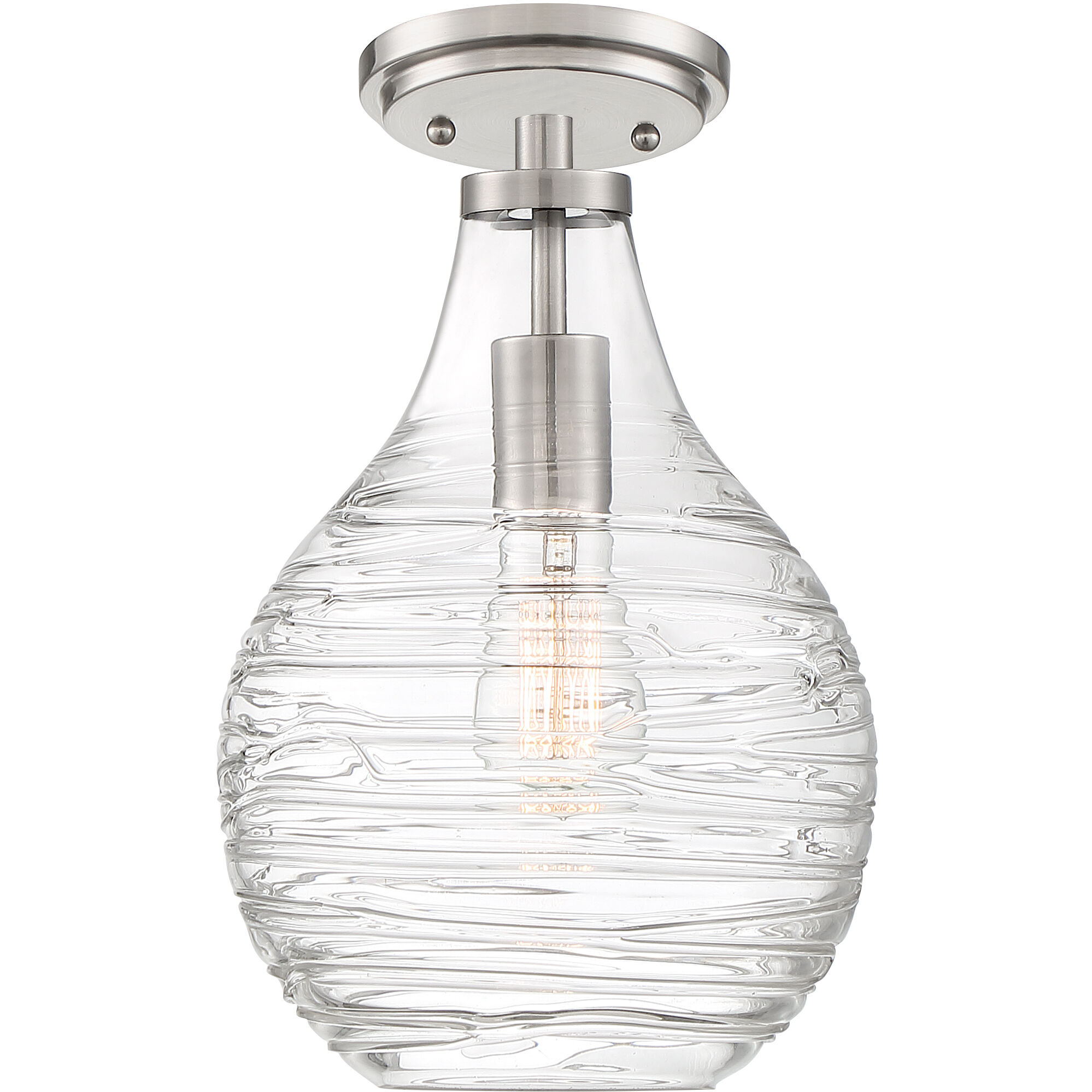 Genie 1 Light 9 inch Brushed Nickel Mini Pendant Ceiling Light