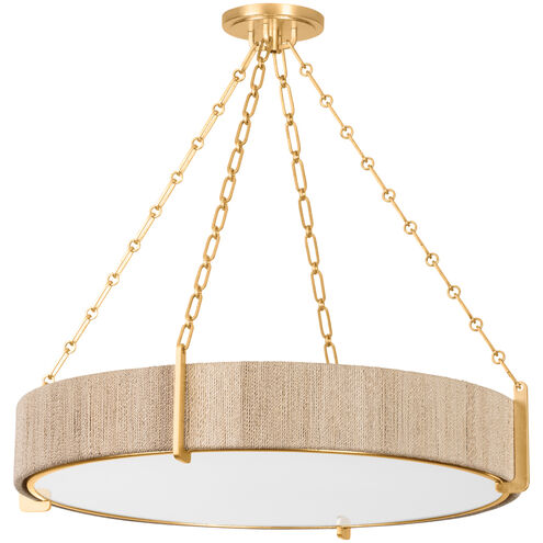 Quebec 6 Light 30.75 inch Gold Leaf Chandelier Ceiling Light